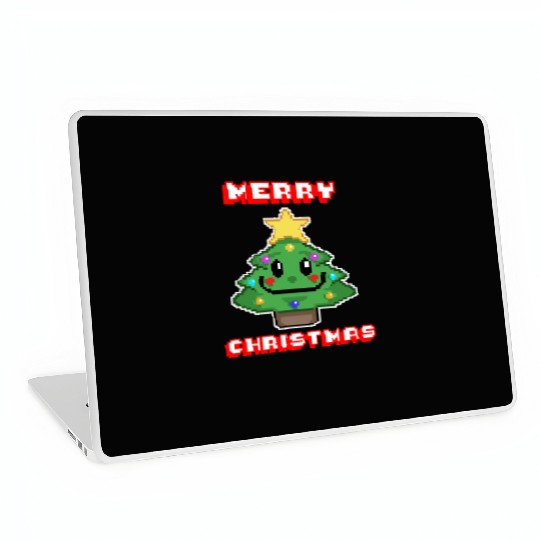 Merry Christmas I Xmas I 8 Bit Pixelated Laptop Skins