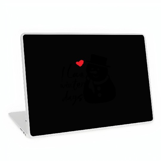 I Love Winter, Snow, Cold And Snowman Laptop Skins