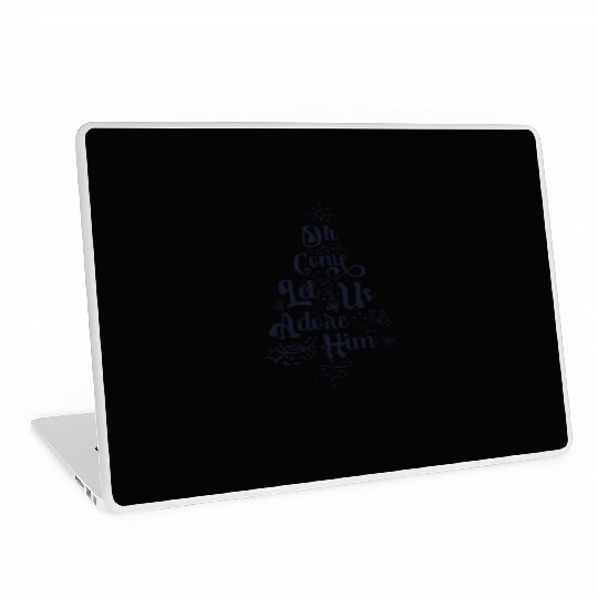 Oh Come Let Us Adore Him Jesus Family Christian Laptop Skins
