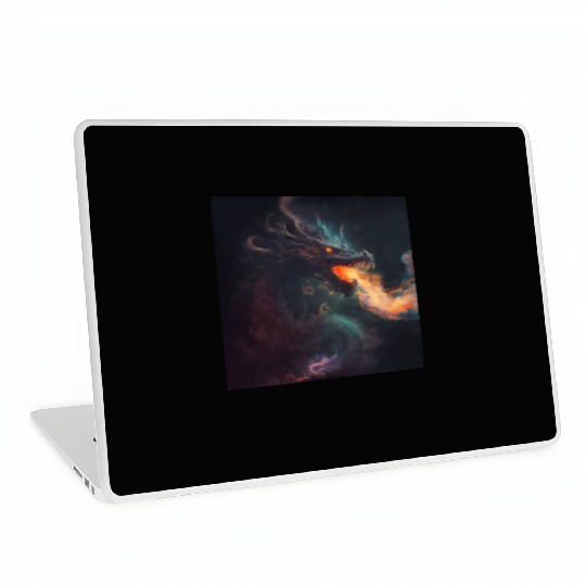 Dark fantasy fire breathing dragon Laptop Skins