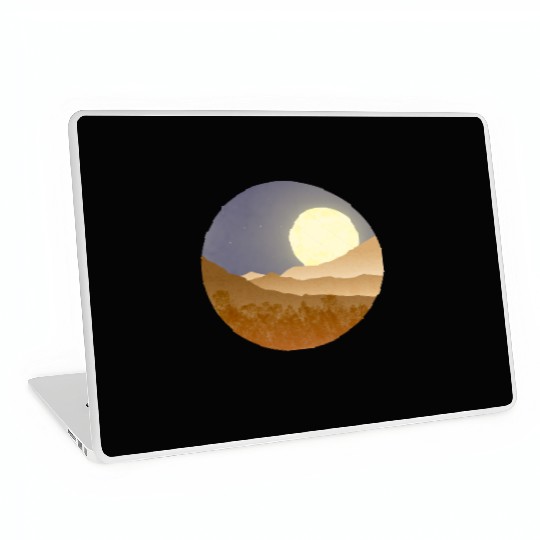 Nightscape with full moon Laptop Skins