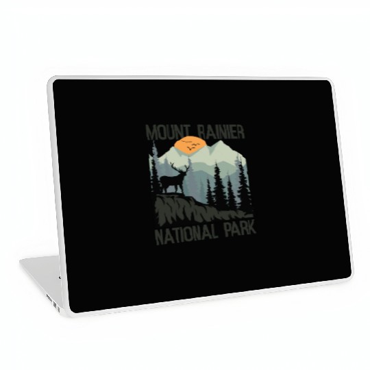 Mount Rainier National Park Mountains Deer Laptop Skins
