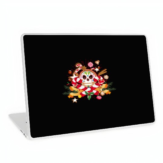 Gingerbread man Sugar Skull decor for Christmas Laptop Skins