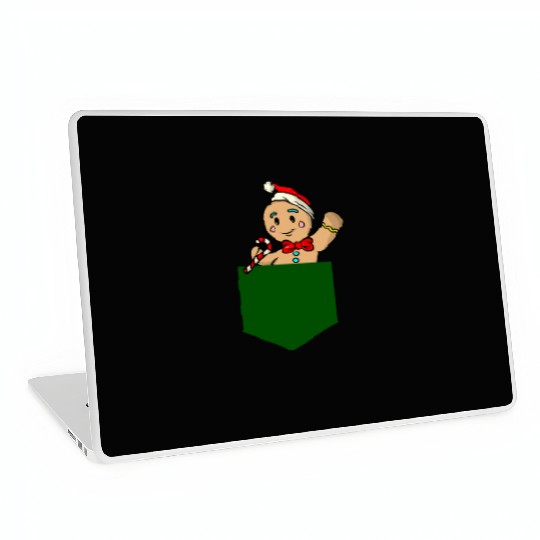 Christmas gingerbread man in breast pocket gift Laptop Skins