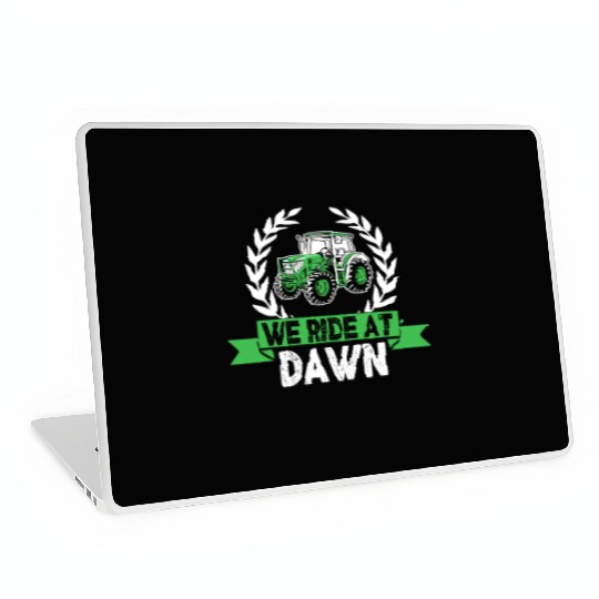 We Ride At Dawn Dad Lawn Mower Make Laugh Day Yard Laptop Skins