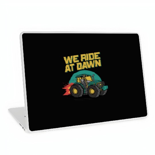 We Ride At Dawn Dad Lawn Mower Make Laugh Day Yard Laptop Skins