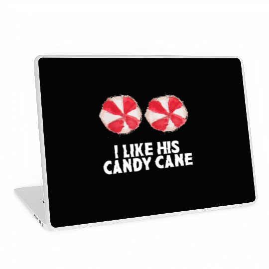 I Like His Candy Cane Funny Couples Christmas Laptop Skins