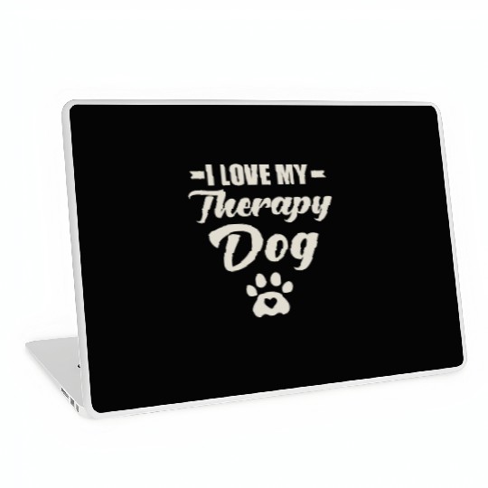 I Love My Therapy Dog Laptop Skins