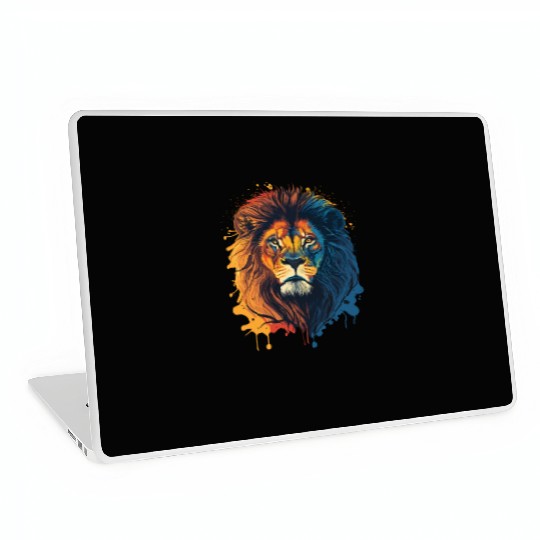 Colorful Lion Portrait Laptop Skins