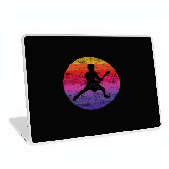 Bass Guitar Player Musician Bassist Vintage Retro Laptop Skins
