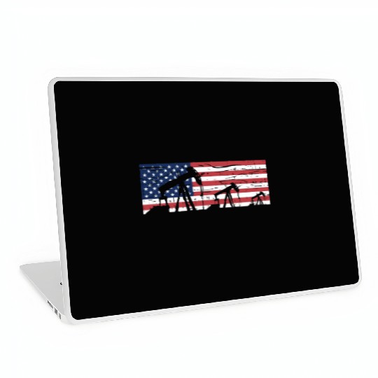 US American Flag Oilfield Oil Field Rig Refinery W Laptop Skins