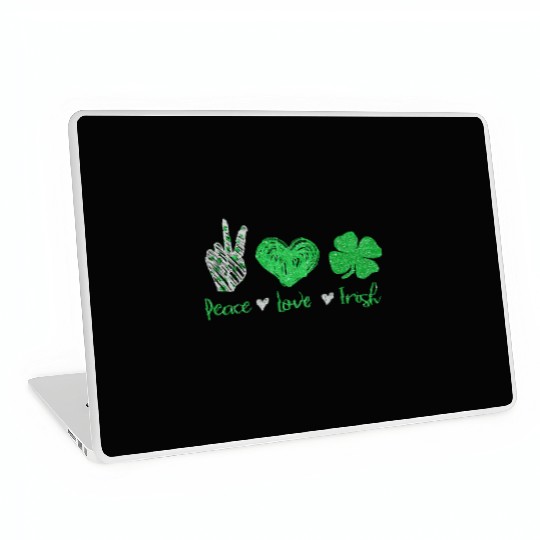 Peace Love Irish St Patricks Day For Men Women Laptop Skins