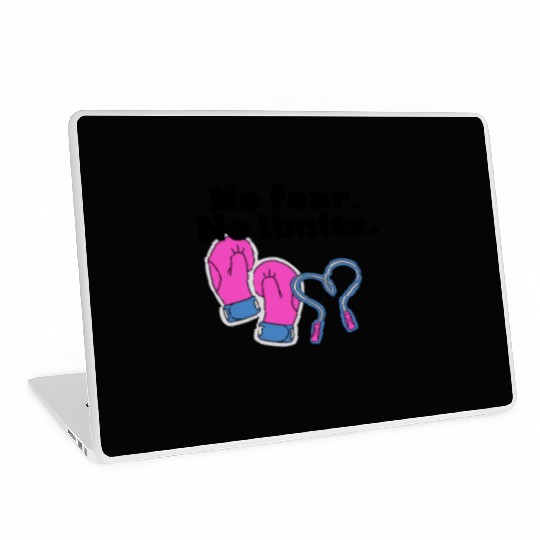 pink boxing gloves - No Fear No limits Laptop Skins