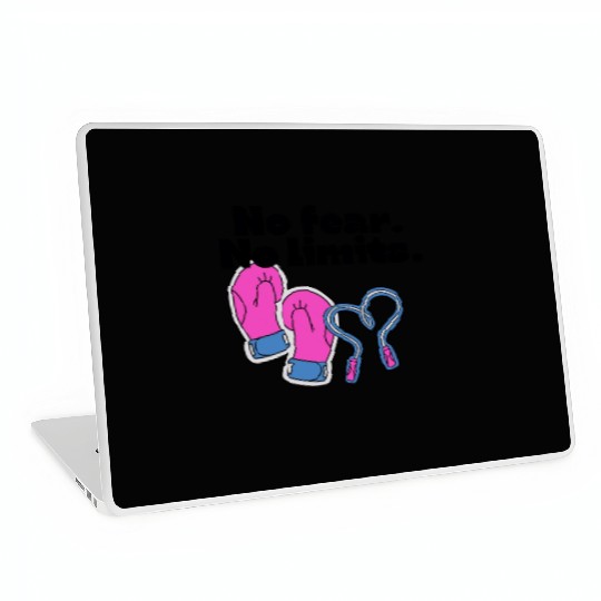 pink boxing gloves - No Fear No limits Laptop Skins