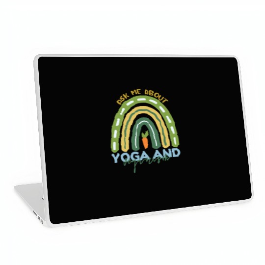 Ask Me About Yoga And Veganism Laptop Skins
