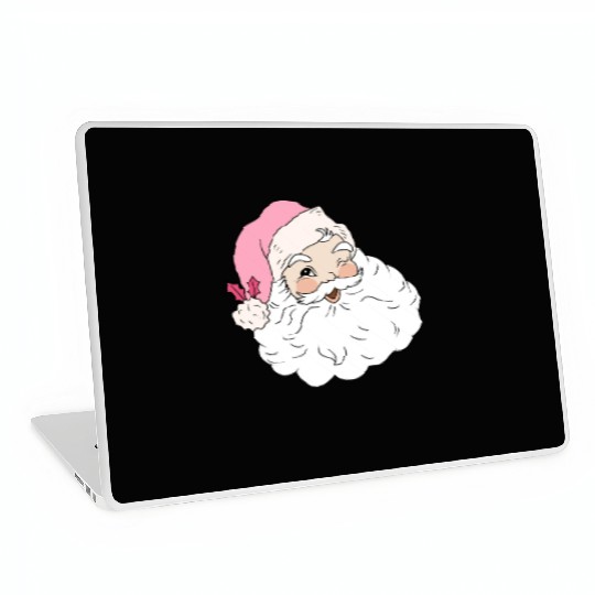 Retro Vintage Pink Santa Claus Laptop Skins