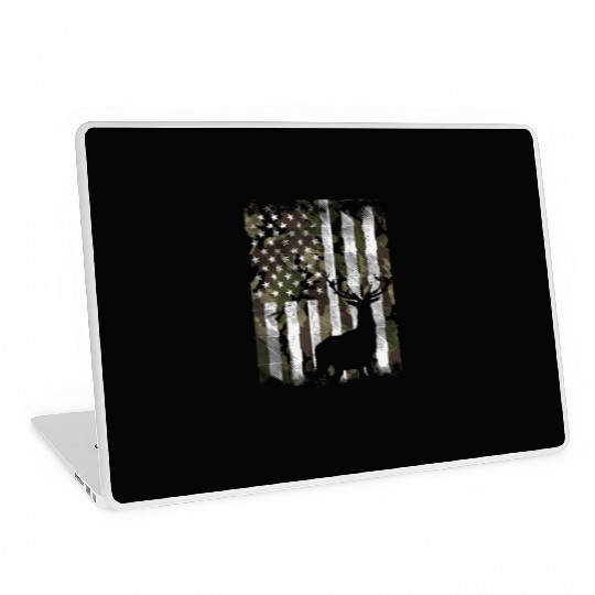 Camo US Flag Deer Elk Buck Camoflage Hunting Hunte Laptop Skins