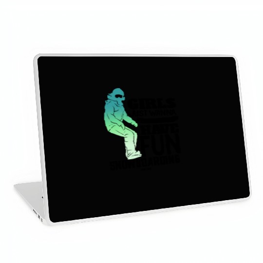 Snowboard girl woman winter holidays Laptop Skins