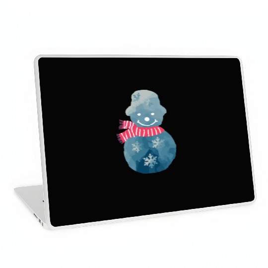 Snowman with pink scarf. Laptop Skins