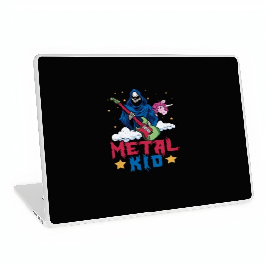 Grim Bone Unicorn Rainbow Metal Rock Metal Kid Laptop Skins