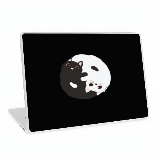 ying yang cat Laptop Skins