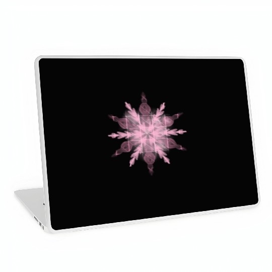 Pink snowflake Laptop Skins