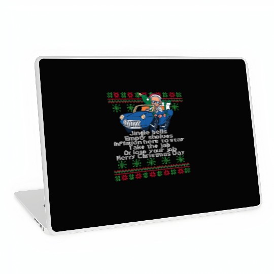 Jingle Bells Empty Shelves Inflation Here Funny Ch Laptop Skins