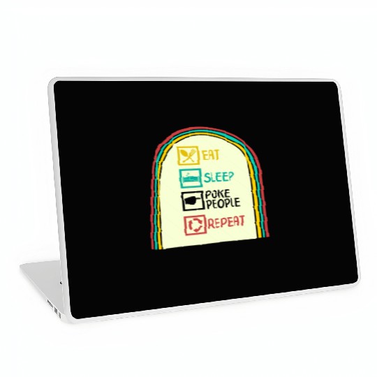 Acupuncture Laptop Skins, Eat Sleep Poke People Repeat