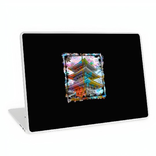 Japan Pagoda Cherry Blossoms Collage Art 70 Laptop Skins