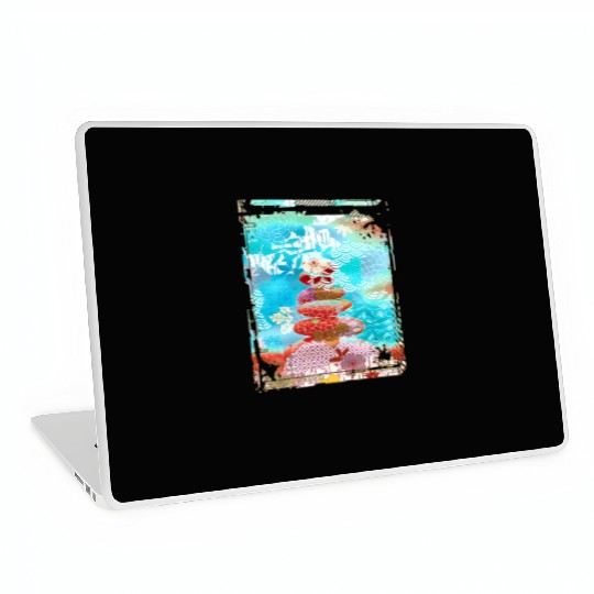Japan Zen Buddhism Balancing Stones Rocks Cherry Laptop Skins