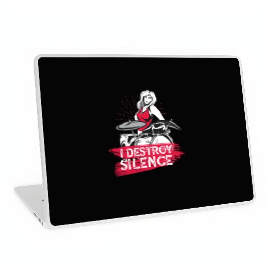I Destroy Silence Drummer Band Music Beat Drum Laptop Skins