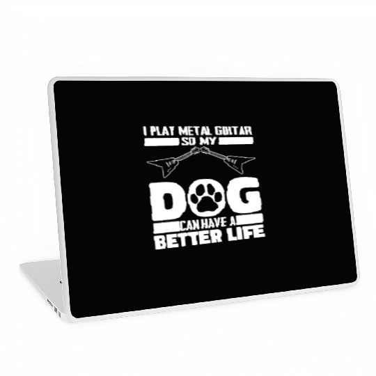 Metal Guitar Dog Laptop Skins