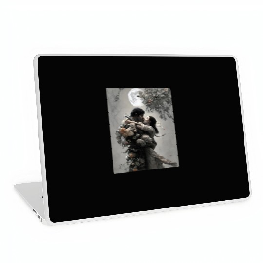 elves love fantastic design flowers and full moon Laptop Skins