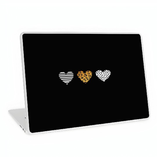 Three Hearts, Leopard Print, Dot, Stripe Laptop Skins