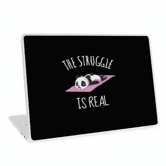 Funny Panda Women Yoga Gym Exercise The Struggle i Laptop Skins