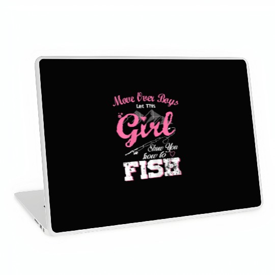 Fishing - Move Over Boys - Pink Style Laptop Skins
