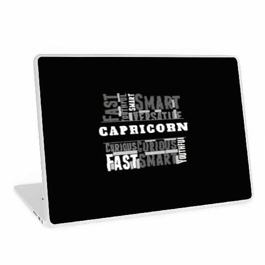 Capricorn Zodiac Star Sign Word Cloud Square Monoc Laptop Skins