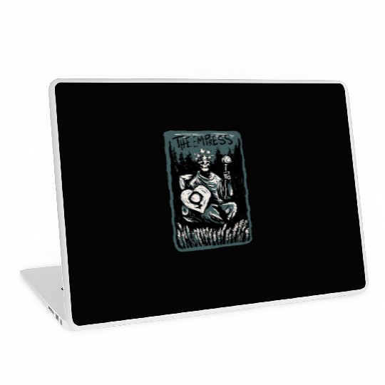 The Empress Skeleton Skull Tarot Card Laptop Skins