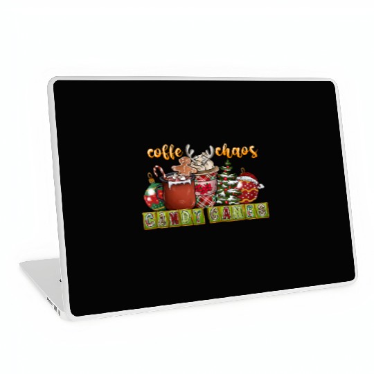 Coffe Chaos Candy Canes Laptop Skins