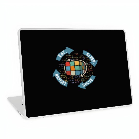 Eat Sleep Solve Repeat Math Speed Cubing Genie Laptop Skins