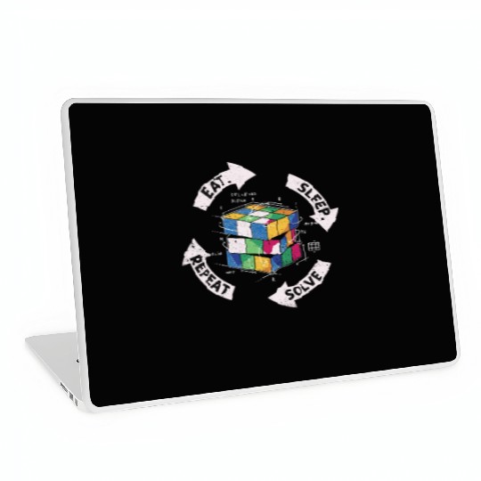 Eat Sleep Solve Repeat Math Speed Cubing Genie Laptop Skins