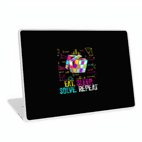 Eat Sleep Solve Repeat Math Speed Cubing Genie Laptop Skins
