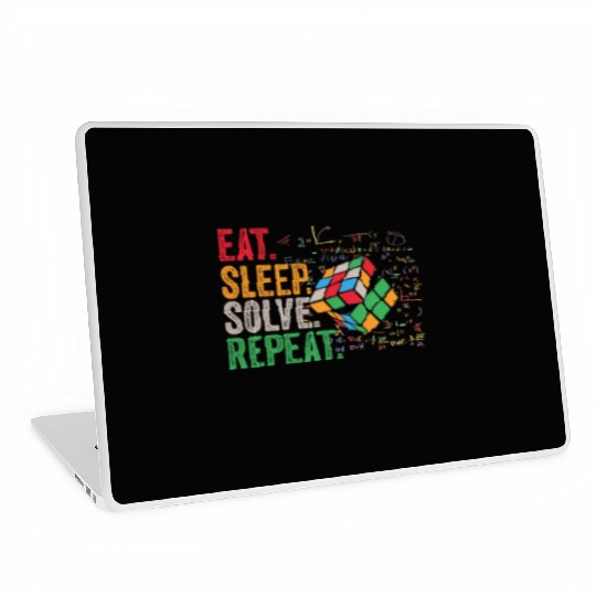Eat Sleep Solve Repeat Math Speed Cubing Genie Laptop Skins