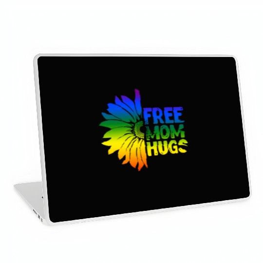Free Mom Hugs, LGBT Sunflower Laptop Skins