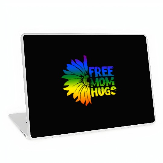 Free Mom Hugs, LGBT Sunflower Laptop Skins