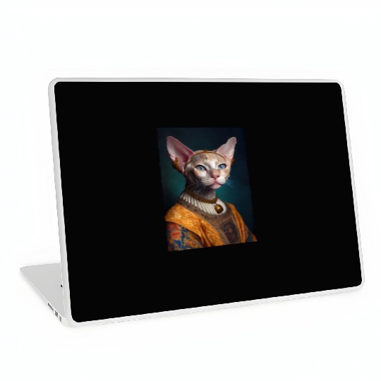 Gold King Devon Rex Cat Breed Portrait Royal Renai Laptop Skins