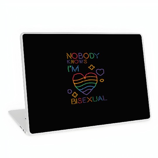 Nobody Knows I'm Bisexual LGBT Rainbow Pride Color Laptop Skins
