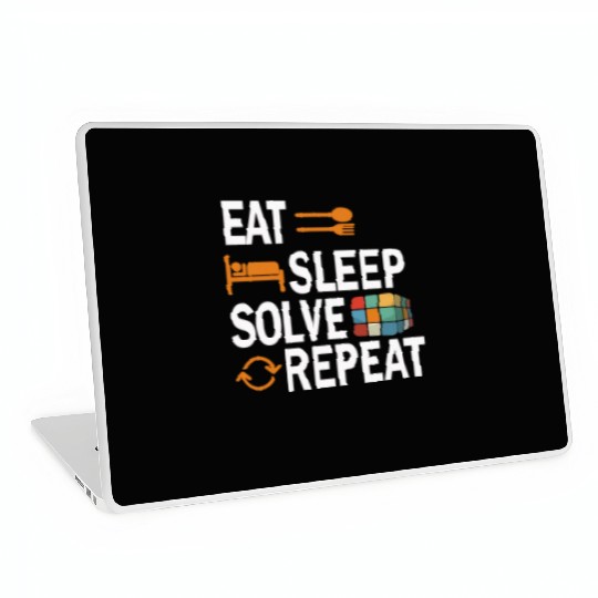 Eat Sleep Solve Repeat Math Speed Cubing Genie Laptop Skins