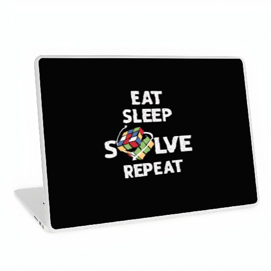 Eat Sleep Solve Repeat Math Speed Cubing Genie Laptop Skins