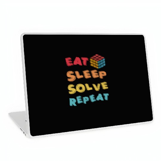 Eat Sleep Solve Repeat Math Speed Cubing Genie Laptop Skins